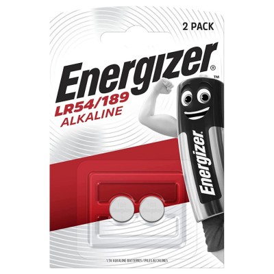Αλκαλικές μπαταρίες Energizer LR54/189, σε blister 2 μπαταριών. Αλκαλικές μπαταρίες Energizer LR54/189, σε blister 2 μπαταριών.