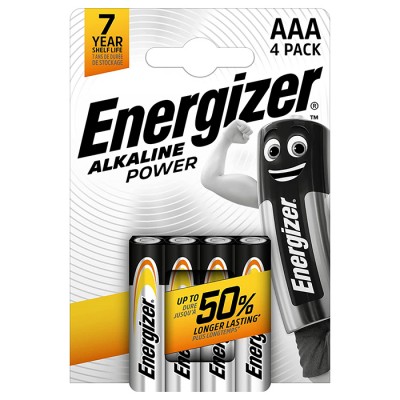 Αλκαλική μπαταρία Εnergizer Alkaline Power ΑΑA-LR03, σε blister 4 τεμαχίων. Αλκαλική μπαταρία Εnergizer Alkaline Power ΑΑA-LR03, σε blister 4 τεμαχίων.