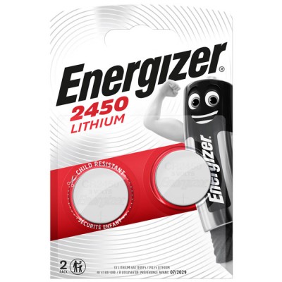 Μπαταρία λιθίου (κουμπί) Energizer CR2450, σε blister με 2 μπαταρίες. Μπαταρία λιθίου (κουμπί) Energizer CR2450, σε blister με 2 μπαταρίες.