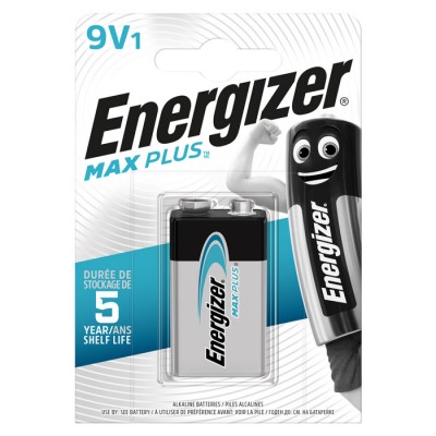 Αλκαλική μπαταρία Εnergizer MAX PLUS 9V-9B-6LR61, σε blister 1 τεμαχίου. Αλκαλική μπαταρία Εnergizer MAX PLUS 9V-9B-6LR61, σε blister 1 τεμαχίου.