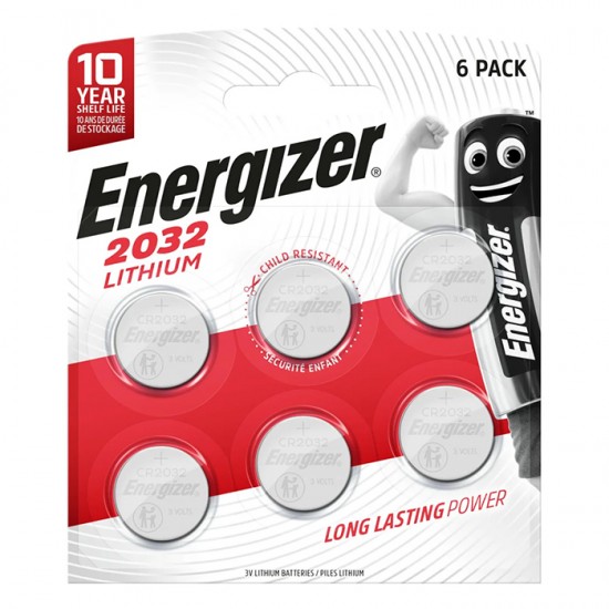 Μπαταρία λιθίου (κουμπί) Energizer CR2032, σε blister 6 μπαταριών. Μπαταρία λιθίου (κουμπί) Energizer CR2032, σε blister 6 μπαταριών.