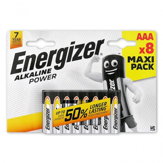 Αλκαλική μπαταρία Εnergizer Alkaline Power ΑΑA-LR03, σε blister 8 τεμαχίων. Αλκαλική μπαταρία Εnergizer Alkaline Power ΑΑA-LR03, σε blister 8 τεμαχίων.