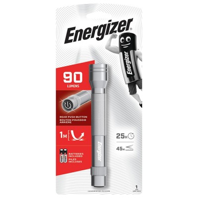 Φακός Energizer Metal LED με 2 μπαταρίες AA και φωτεινότητα 90 Lumens. Φακός Energizer Metal LED με 2 μπαταρίες AA και φωτεινότητα 90 Lumens.