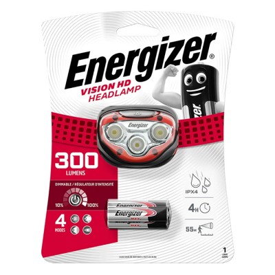 Φακός κεφαλής Energizer Vision Headlight HD με φωτεινότητα 300 lumens. Φακός κεφαλής Energizer Vision Headlight HD με φωτεινότητα 300 lumens.