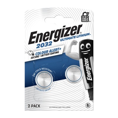 Μπαταρία λιθίου (κουμπί) Energizer Ultimate CR2032, σε blister 2 μπαταριών. Μπαταρία λιθίου (κουμπί) Energizer Ultimate CR2032, σε blister 2 μπαταριών.