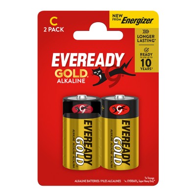 Αλκαλική μπαταρία Eveready Gold C-LR14 1.5V, σε blister 2 τεμαχίων.
