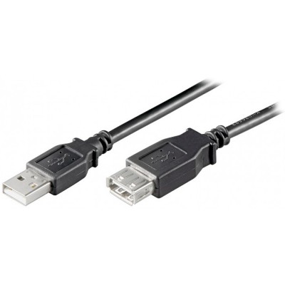 Καλώδιο USB A αρσ. - USB A 2.0 θηλ,  0.3m.