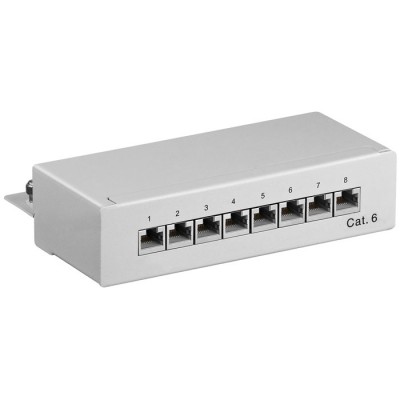 Patch panel κατηγορίας CAT 6 STP, 8 θυρών σε γκρι χρώμα. Patch panel κατηγορίας CAT 6 STP, 8 θυρών σε γκρι χρώμα.