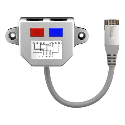 Διακλαδωτής δικτύου LAN CAT5 RJ45, 1x 8pin σε 2x 4pin. Διακλαδωτής δικτύου LAN CAT5 RJ45, 1x 8pin σε 2x 4pin.