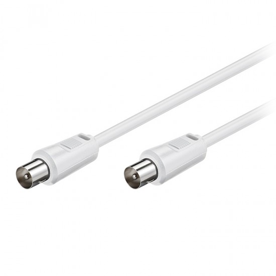Καλώδιο IEC (Coax) αρσ. - IEC (Coax) αρσ., 1.50m σε λευκό χρώμα.