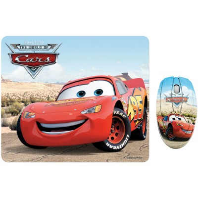 Σετ mini οπτικό ποντίκι και mousepad  με μοτίβο "CARS", 1000 dpi.