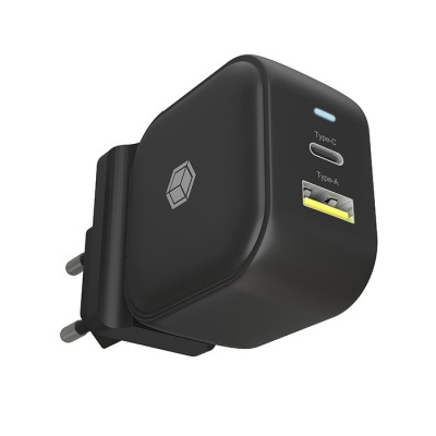 Universal φορτιστής με 2 εξόδους, 1xUSB-A & 1xUSB-C και power delivery, 38W.