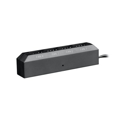 Hub σύνδεσης έως και 4 ανεμιστήρων 3-pin/4-pin, με λειτουργία PWM fan speed control, σε μαύρο χρώμα. Hub σύνδεσης έως και 4 ανεμιστήρων 3-pin/4-pin, με λειτουργία PWM fan speed control, σε μαύρο χρώμα.