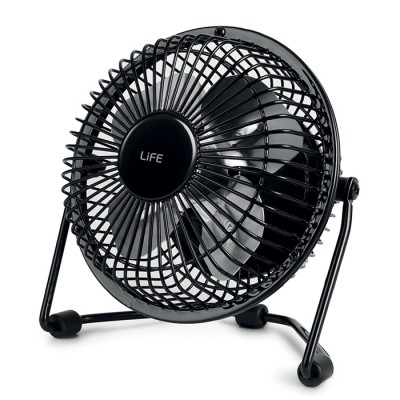 Μεταλλικός mini ανεμιστήρας DC 4" με σύνδεση USB σε μαύρο χρώμα, 2.5W Μεταλλικός mini ανεμιστήρας DC 4" με σύνδεση USB σε μαύρο χρώμα, 2.5W
