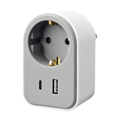 Αντάπτορας με pass-through και 2 θύρες USB (1 x USB-C & 1 x USB-Α) Αντάπτορας με pass-through και 2 θύρες USB (1 x USB-C & 1 x USB-Α)