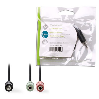 Καλώδιο ήχου Stereo από 3,5mm αρσ. σε 2x 3,5mm θηλ., 0.20m, σε μαύρο χρώμα. Καλώδιο ήχου Stereo από 3,5mm αρσ. σε 2x 3,5mm θηλ., 0.20m, σε μαύρο χρώμα.