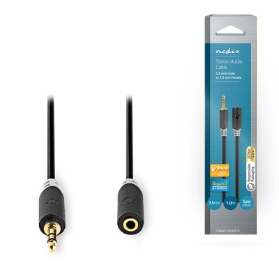Καλώδιο προέκτασης ήχου 3,5mm Stereo αρσ. - 3,5mm Stereo θηλ., σε συσκευασία blister, 1m. Καλώδιο προέκτασης ήχου 3,5mm Stereo αρσ. - 3,5mm Stereo θηλ., σε συσκευασία blister, 1m.