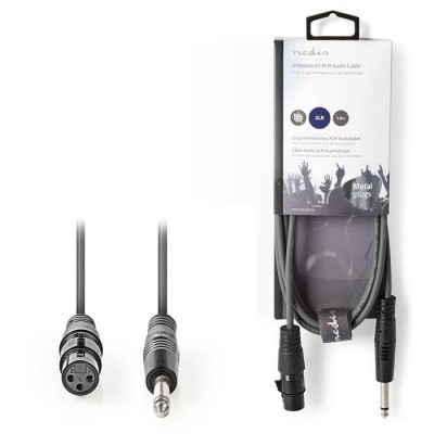 Καλώδιο 3-Pin XLR θηλ. σε 6.35mm αρσ., 1.5m σε γκρι χρώμα. Καλώδιο 3-Pin XLR θηλ. σε 6.35mm αρσ., 1.5m σε γκρι χρώμα.