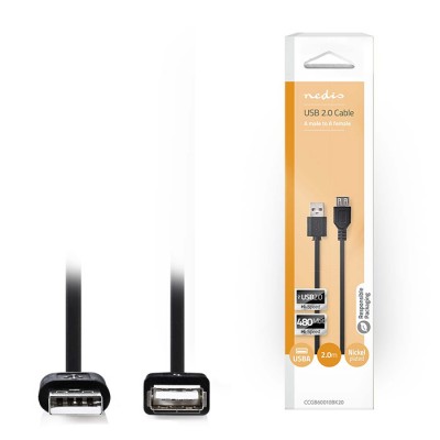 Καλώδιο USB High-Speed A αρσ. - USB Α θηλ., 2.00m. Καλώδιο USB High-Speed A αρσ. - USB Α θηλ., 2.00m.