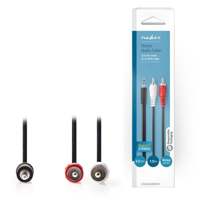 Καλώδιο 2x RCA αρσ. - 3.5mm Stereo αρσ, 1.5 m. Καλώδιο 2x RCA αρσ. - 3.5mm Stereo αρσ, 1.5 m.