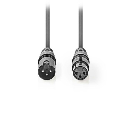 Kαλώδιο ήχου 3pin XLR θηλ. σε 3pin XLR αρσ., 20m σε γκρι χρώμα.
