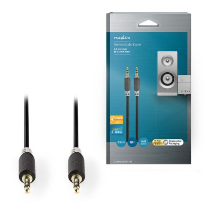 Καλώδιο ήχου 3,5mm αρσ. Stereo - 3,5mm αρσ. Stereo, 10m σε ανθρακί χρώμα. Καλώδιο ήχου 3,5mm αρσ. Stereo - 3,5mm αρσ. Stereo, 10m σε ανθρακί χρώμα.