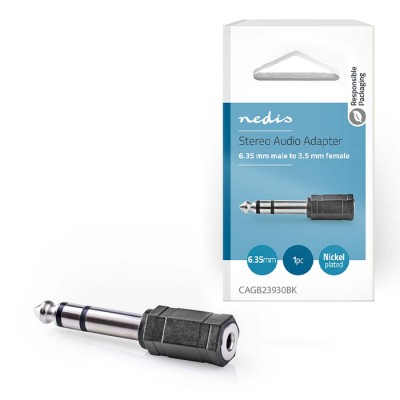 Αντάπτορας 6,35mm Stereo αρσ. - 3,5mm Stereo θηλ., σε συσκευασία blister. Αντάπτορας 6,35mm Stereo αρσ. - 3,5mm Stereo θηλ., σε συσκευασία blister.