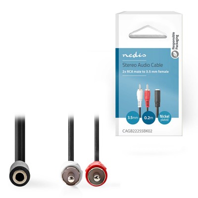 Καλώδιο 2x RCA αρσ - 1x 3,5mm θηλ., 0,2 m σε συσκευασία blister. Καλώδιο 2x RCA αρσ - 1x 3,5mm θηλ., 0,2 m σε συσκευασία blister.