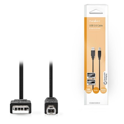 Καλώδιο USB High-Speed A αρσ. - USB B αρσ., 3.00m. Καλώδιο USB High-Speed A αρσ. - USB B αρσ., 3.00m.