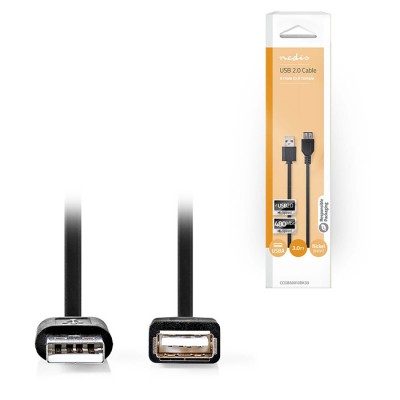 Καλώδιο USB High-Speed A αρσ. - USB Α θηλ., 3.00m. Καλώδιο USB High-Speed A αρσ. - USB Α θηλ., 3.00m.