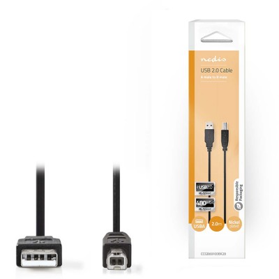 Καλώδιο USB High-Speed A αρσ. - USB B αρσ., 2.00m. Καλώδιο USB High-Speed A αρσ. - USB B αρσ., 2.00m.