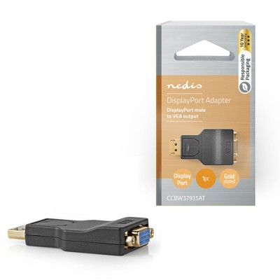 Αντάπτορας DisplayPort αρσ. σε VGA θηλ. με επίχρυσες επαφές. Αντάπτορας DisplayPort αρσ. σε VGA θηλ. με επίχρυσες επαφές.