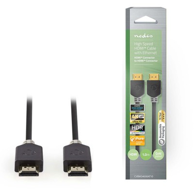 Καλώδιο Premium High speed HDMI with Ethernet, HDMI αρσ. - HDMI αρσ., 1.00m. Καλώδιο Premium High speed HDMI with Ethernet, HDMI αρσ. - HDMI αρσ., 1.00m.