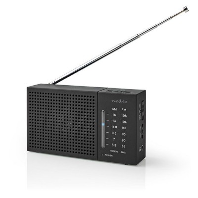 Μini φορητό ραδιόφωνο FM / AM, σε μαύρο χρώμα. Μini φορητό ραδιόφωνο FM / AM, σε μαύρο χρώμα.