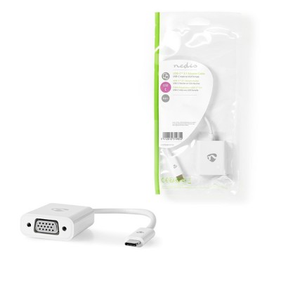 Μετατροπέας USB 3.2 Gen 1x1 Type-C αρσ. σε VGA θηλ., 0.20m, σε άσπρο χρώμα. Μετατροπέας USB 3.2 Gen 1x1 Type-C αρσ. σε VGA θηλ., 0.20m, σε άσπρο χρώμα.