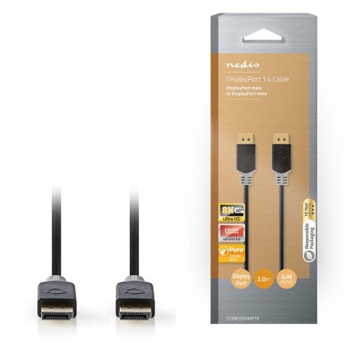 Καλώδιο DisplayPort αρσ. - DisplayPort αρσ., 2.00m, ανθρακί. Καλώδιο DisplayPort αρσ. - DisplayPort αρσ., 2.00m, ανθρακί.