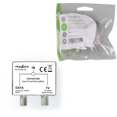Μεταλλικό βύσμα κεραίας IEC (Coax) αρσ./F θηλ. - IEC (Coax) θηλ., σε ασημί χρώμα. Μεταλλικό βύσμα κεραίας IEC (Coax) αρσ./F θηλ. - IEC (Coax) θηλ., σε ασημί χρώμα.