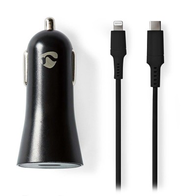 Universal φορτιστής αυτοκινήτου USB-C, 3.0Α & PD20W, με αποσπώμενο καλώδιο Lightning 8-Pin, σε μαύρο χρώμα. Universal φορτιστής αυτοκινήτου USB-C, 3.0Α & PD20W, με αποσπώμενο καλώδιο Lightning 8-Pin, σε μαύρο χρώμα.