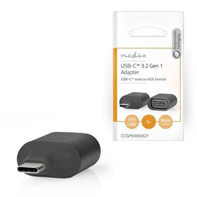 Αντάπτορας USB 3.2 Gen 1x1 Type-C αρσ. - VGA θηλ. Αντάπτορας USB 3.2 Gen 1x1 Type-C αρσ. - VGA θηλ.
