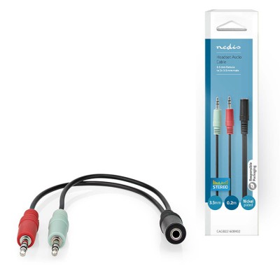 Καλώδιο ήχου Stereo από 3,5mm θηλ. σε 2x 3,5mm αρσ., 0.12m, σε μαύρο χρώμα. Καλώδιο ήχου Stereo από 3,5mm θηλ. σε 2x 3,5mm αρσ., 0.12m, σε μαύρο χρώμα.