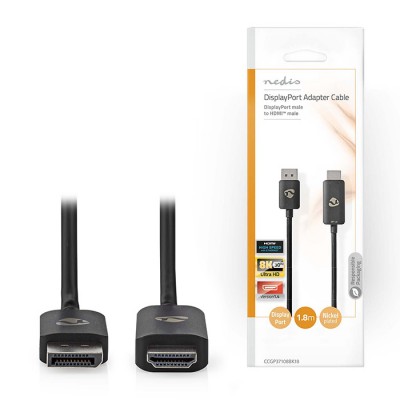 Καλώδιο DisplayPort αρσ. σε HDMI αρσ., 1.80m.