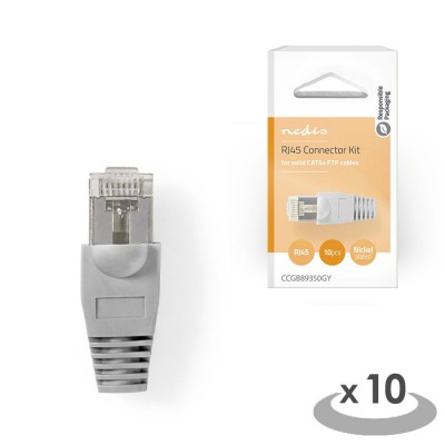 Κονέκτορας CΑΤ 5e UTP RJ45 αρσ. με καπάκια, σε συσκευασία 10 τεμαχίων. Κονέκτορας CΑΤ 5e UTP RJ45 αρσ. με καπάκια, σε συσκευασία 10 τεμαχίων.