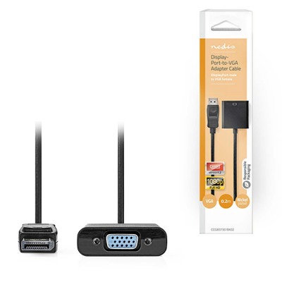 Καλώδιο εικόνας DisplayPort αρσ. - VGA θηλ., 0.20m. Καλώδιο εικόνας DisplayPort αρσ. - VGA θηλ., 0.20m.