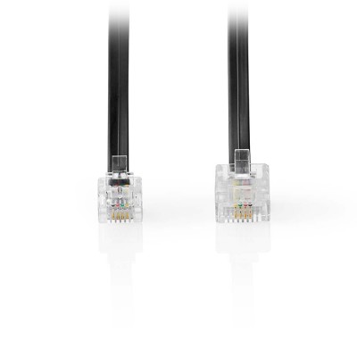 Καλώδιο επέκτασης τηλεφώνου, RJ11 αρσ. - RJ45 αρσ., 5.00m σε μαύρο χρώμα. Καλώδιο επέκτασης τηλεφώνου, RJ11 αρσ. - RJ45 αρσ., 5.00m σε μαύρο χρώμα.