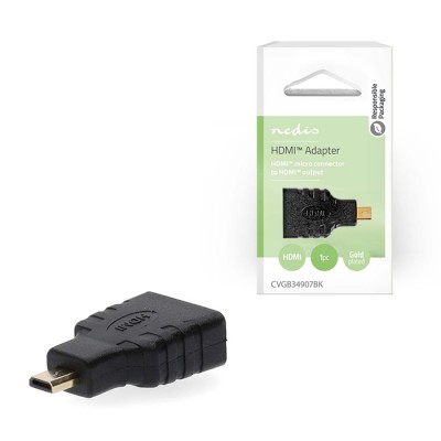Αντάπτορας High Speed HDMI with Ethernet, HDMI micro αρσ. - HDMI θηλ., με επίχρυσες επαφές.