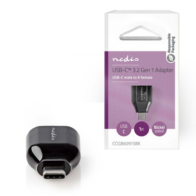 Αντάπτορας USB 3.2 Gen 1x1 A θηλ. - USB-C αρσ., σε μαύρο χρώμα. Αντάπτορας USB 3.2 Gen 1x1 A θηλ. - USB-C αρσ., σε μαύρο χρώμα.
