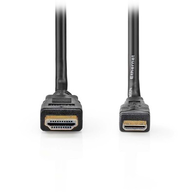 Καλώδιο High speed HDMI με Ethernet 10.2Gbps, HDMI αρσ. - HDMI mini αρσ. με επίχρυσες επαφές, 1.50m.
