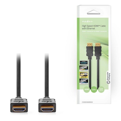 Καλώδιο High speed HDMI with Ethernet, HDMI αρσ. - HDMI αρσ., 2.00m.