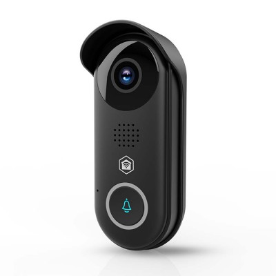 Smart Wi-Fi θυροτηλεόραση, με Full HD 1080p κάμερα, αισθητήρα κίνησης και νυχτερινή όραση σε μαύρο χρώμα. Smart Wi-Fi θυροτηλεόραση, με Full HD 1080p κάμερα, αισθητήρα κίνησης και νυχτερινή όραση σε μαύρο χρώμα.
