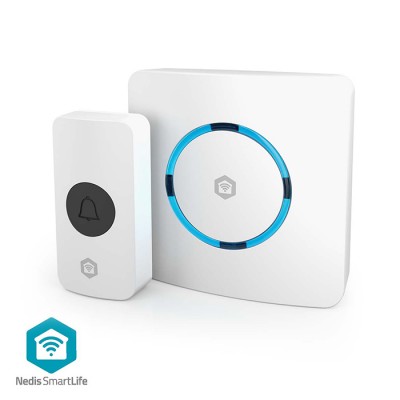 Ασύρματο plug-in smart εσωτερικό κουδούνι με σειρήνα, σε λευκό χρώμα. Ασύρματο plug-in smart εσωτερικό κουδούνι με σειρήνα, σε λευκό χρώμα.